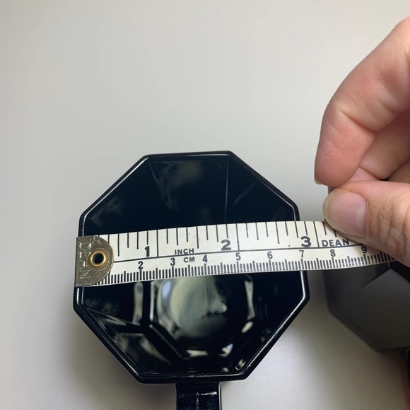 4 pc Set MCM Deco Arcoroc France Black Glass Octagon Mugs Bowls Arcopal Octime - Picture 12 of 14